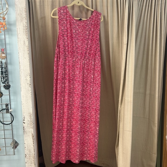 Pink Print Surplice Maxi Dress - Indigo - Picture 2 of 4